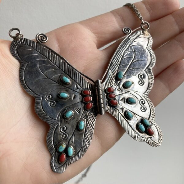 Vintage sterling silver butterfly necklace