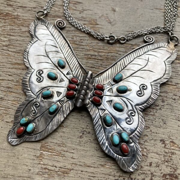 Vintage sterling silver butterfly necklace