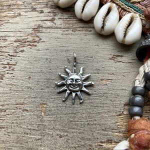 Vintage sterling silver celestial sun pendant