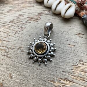 Sterling silver citrine sun pendant