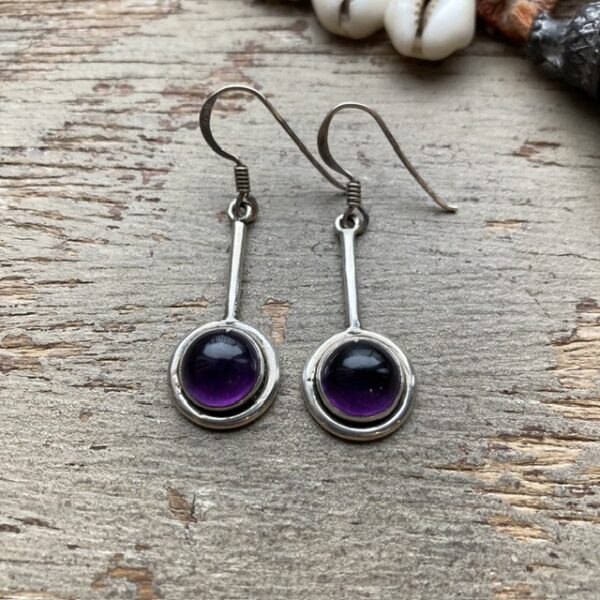 Vintage sterling silver amethyst earrings