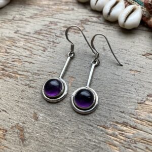 Vintage sterling silver amethyst earrings