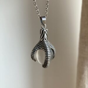 Vintage sterling silver claw necklace