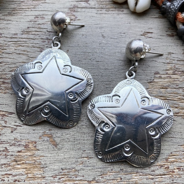 Vintage Mexican sterling silver star earrings