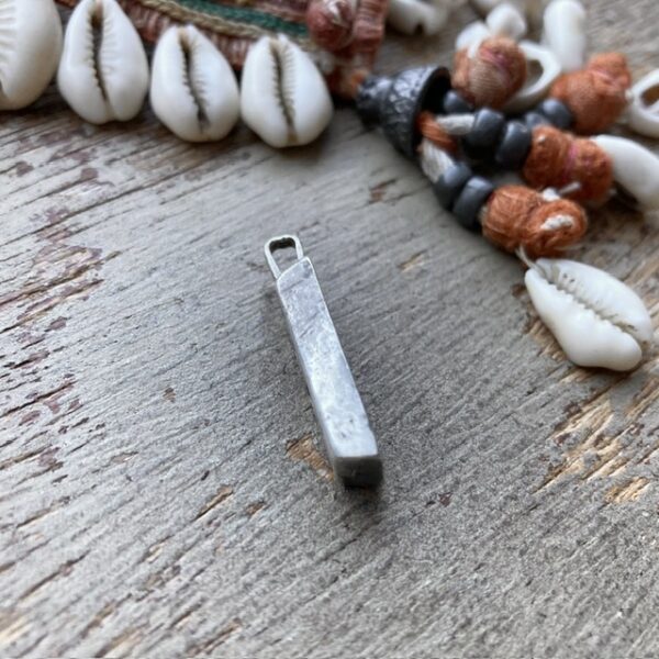 Vintage solid silver ingot pendant