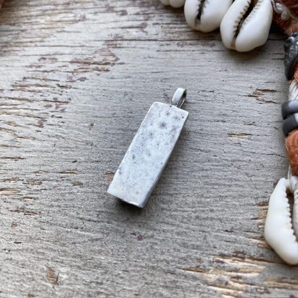 Vintage solid silver ingot pendant