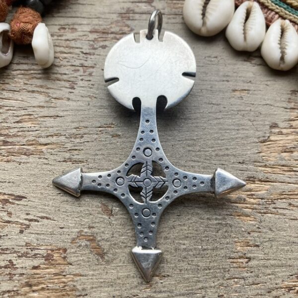 Vintage sterling silver Agadez cross pendant