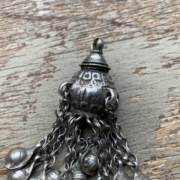 Vintage ornate sterling silver pendant