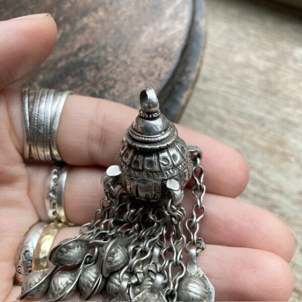 Vintage ornate sterling silver pendant