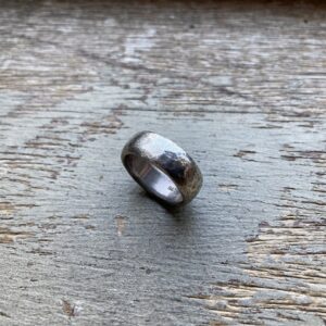 Vintage heavy solid silver hammered ring