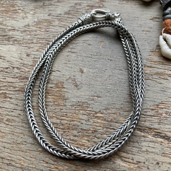 Vintage sterling silver foxtail chain