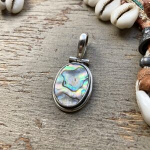 Vintage sterling silver abalone shell pendant