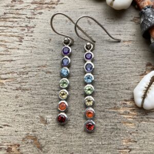 Vintage sterling silver chakra earrings