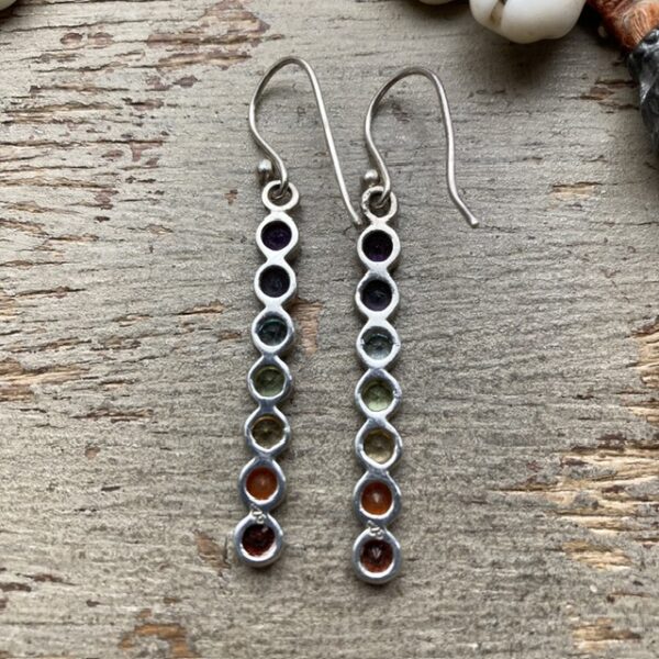 Vintage sterling silver chakra earrings