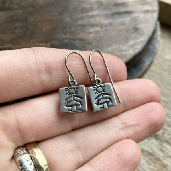 Vintage sterling silver people earrings