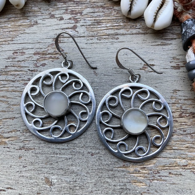 Vintage ornate sterling silver earrings