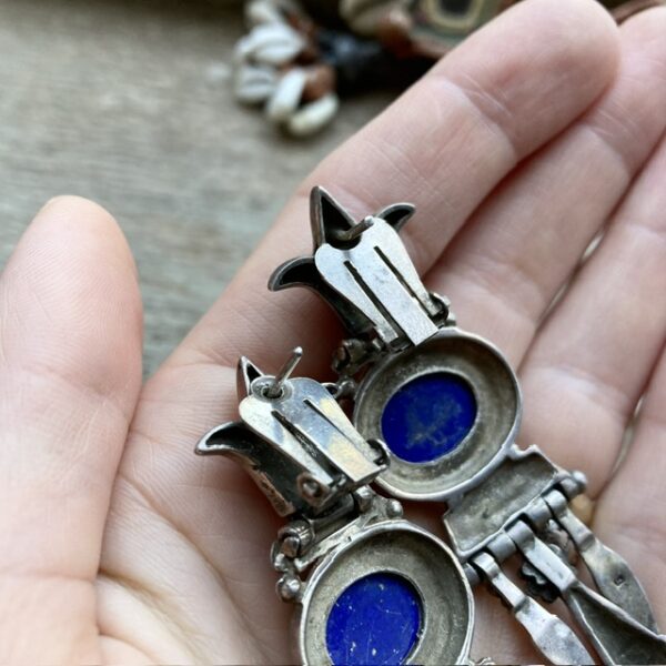 Vintage sterling silver and lapis lazuli earrings