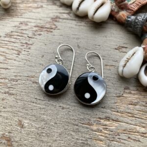 Sterling silver yin yang earrings