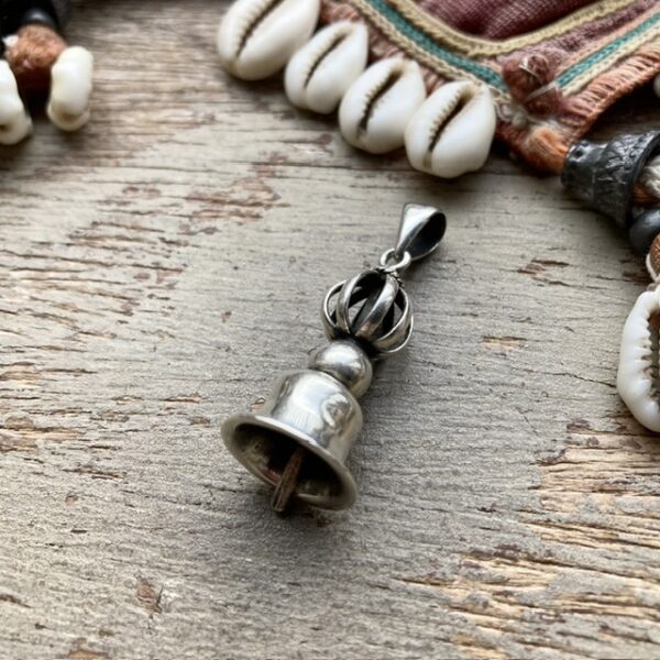 Vintage sterling silver bell pendant