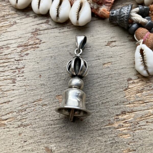 Vintage sterling silver bell pendant