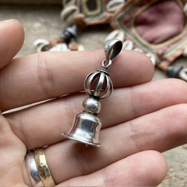 Vintage sterling silver bell pendant