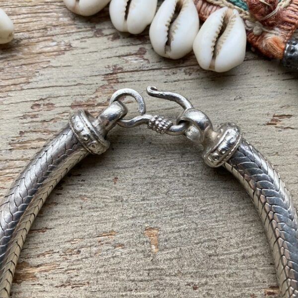 Vintage Indian heavy sterling silver snake bracelet