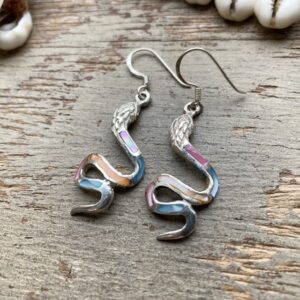 Vintage sterling silver snake earrings