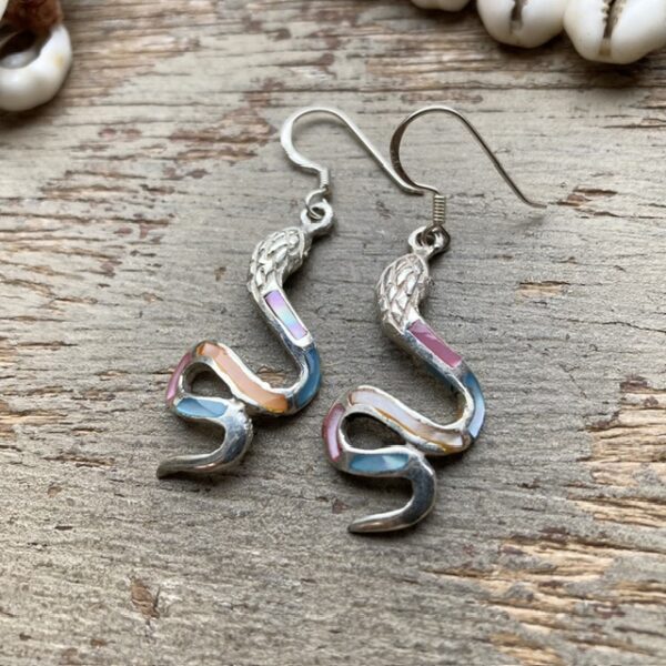 Vintage sterling silver snake earrings