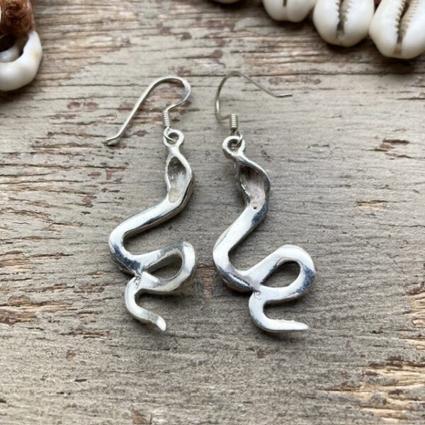 Vintage sterling silver snake earrings