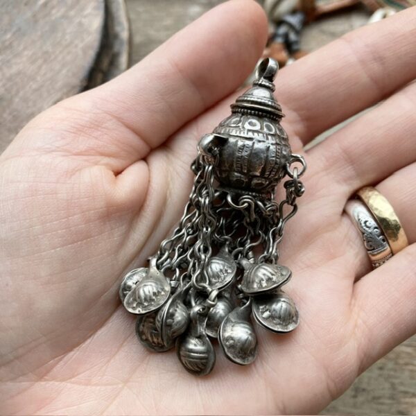 Vintage ornate sterling silver pendant