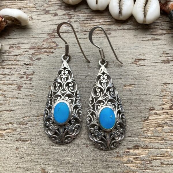 Vintage ornate sterling silver earrings