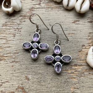 Vintage sterling silver amethyst earrings