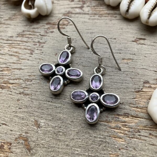 Vintage sterling silver amethyst earrings