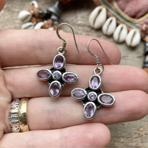 Vintage sterling silver amethyst earrings