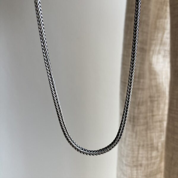 Vintage sterling silver foxtail chain