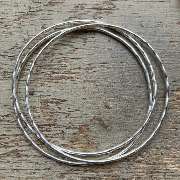 3x sterling silver stacking bangles