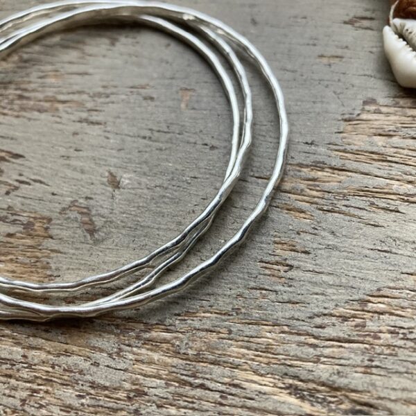 3x sterling silver stacking bangles