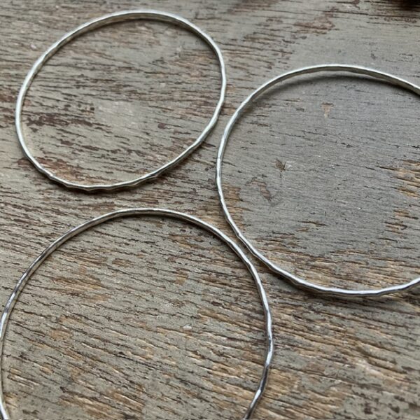 3x sterling silver stacking bangles