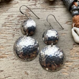 Vintage hammered sterling silver earrings