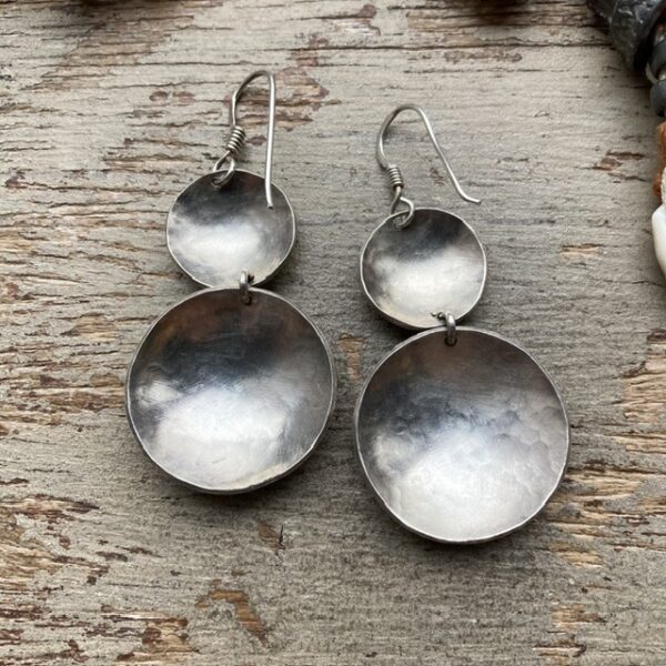 Vintage hammered sterling silver earrings