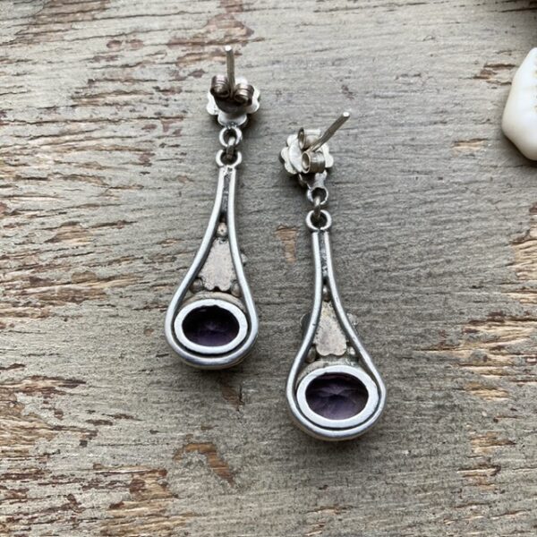 Vintage sterling silver amethyst earrings