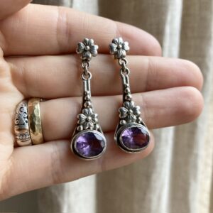 Vintage sterling silver amethyst earrings