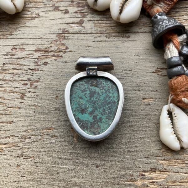 Vintage sterling silver and Chrysocolla pendant