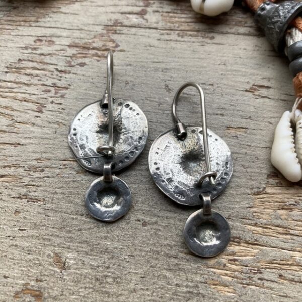 Vintage textured sterling silver earrings