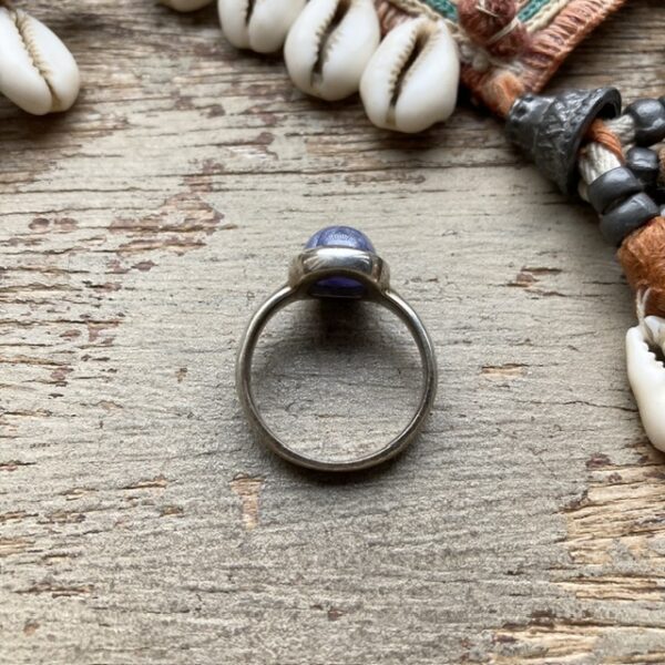 Vintage sterling silver blue agate ring