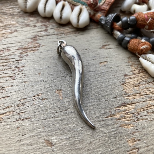 Vintage sterling silver horn of plenty pendant