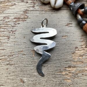 Vintage sterling silver squiggle pendant