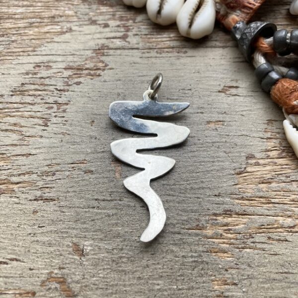 Vintage sterling silver squiggle pendant