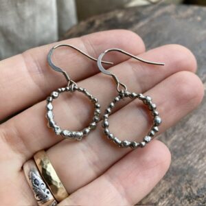 Vintage sterling silver circle earrings