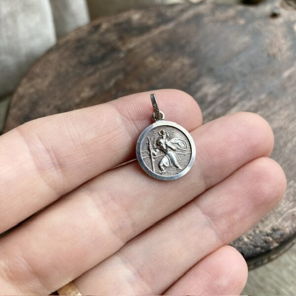 Vintage sterling silver St Christopher pendant